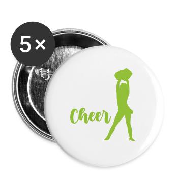 cheerleader mom - Buttons klein 25 mm (5er Pack) - Weiß - Vorne