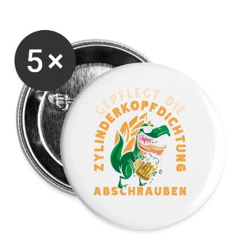 Gepflegt die Zylinderkopfdichtung abschrauben - Buttons klein 25 mm (5er Pack) - Weiß - Vorne