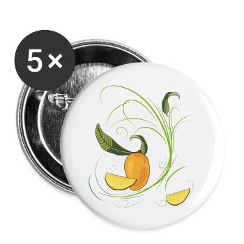 Mango, Obst - Buttons klein 25 mm (5er Pack) - Weiß - Vorne