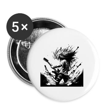 Guitar Player - Buttons klein 25 mm (5er Pack) - Weiß - Vorne