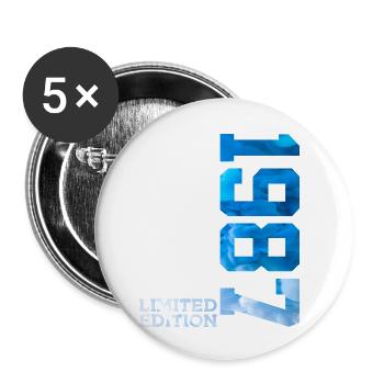 39. GEBURTSTAG LIMITED EDITION 1987 - Buttons klein 25 mm (5er Pack) - Weiß - Vorne