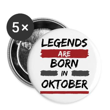 Legends! - Buttons klein 25 mm (5er Pack) - Weiß - Vorne