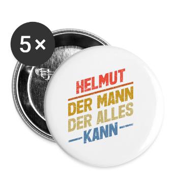 Helmut Der Mann Der Alles Kann Vorname Helmut - Buttons klein 25 mm (5er Pack) - Weiß - Vorne