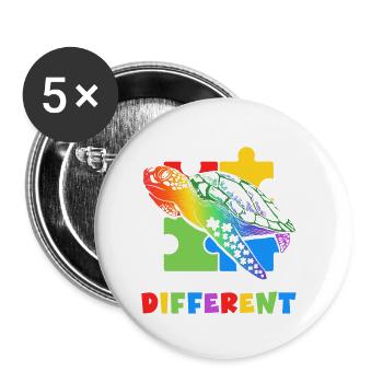 C’est normal d’être différent Autisme de la faune - Lot de 5 petits badges (25 mm) - blanc - Devant