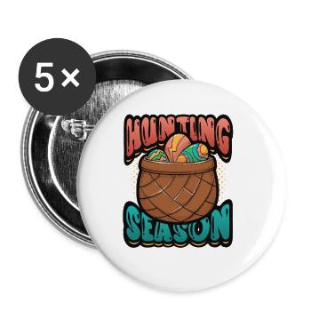 Easter egg hunt, season, Easter egg hunt - Buttons small 1''/25 mm (5-pack) - white - Front