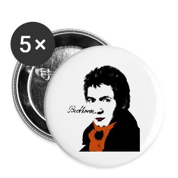 Beethoven - Buttons klein 25 mm (5er Pack) - Weiß - Vorne