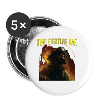 Lutte contre l’incendie Bae Pompiers Secours Lutte contre l’incendie - Lot de 5 petits badges (25 mm) - blanc - Devant