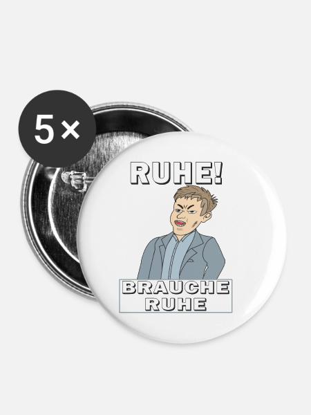 RUHE BRAUCHE RUHE - Buttons klein 25 mm (5er Pack) - Weiß