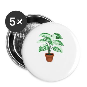 Reine Monstera - Lot de 5 petits badges (25 mm) - blanc - Devant