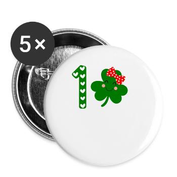 St Patricks Day Accessories Ireland Shamrock Decoration - Buttons small 1''/25 mm (5-pack) - white - Front