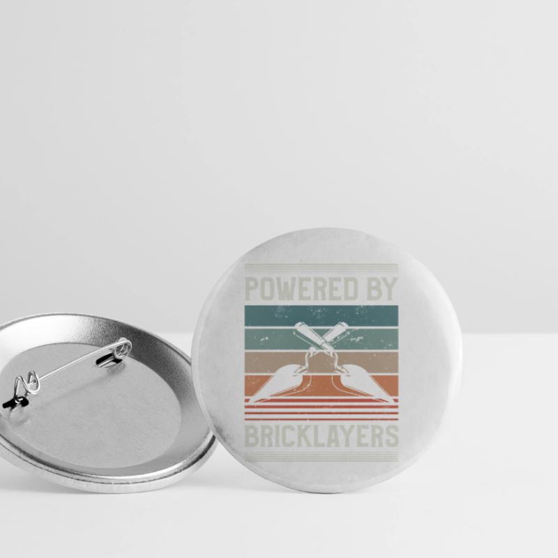 Powered By Bricklayers Bricklaying Bricklayer Buttons small 1''/25 mm (5-pack)