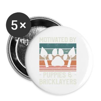 Motivated By Puppies & Bricklayers Bricklaying - Buttons small 1''/25 mm (5-pack) - white - Front