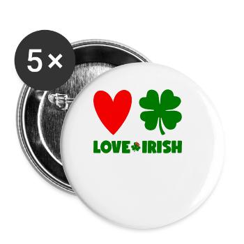 St Patricks Day Accessories Ireland Shamrock Decoration - Buttons small 1''/25 mm (5-pack) - white - Front