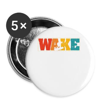Retro Wakeboard Wakeboarding Wassersport Wakeboard - Buttons klein 25 mm (5er Pack) - Weiß - Vorne