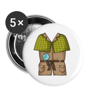 Costume de détective - Lot de 5 petits badges (25 mm) - blanc - Devant