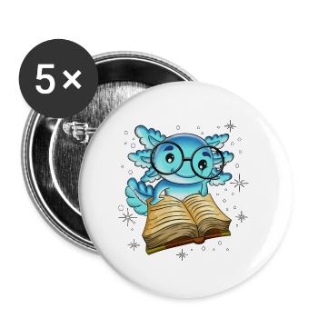 Children Stories Book Parents Read Comics Newt - Buttons small 1''/25 mm (5-pack) - white - Front