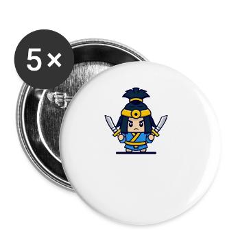 Samurai Japan Japanese fighter - Buttons small 1''/25 mm (5-pack) - white - Front