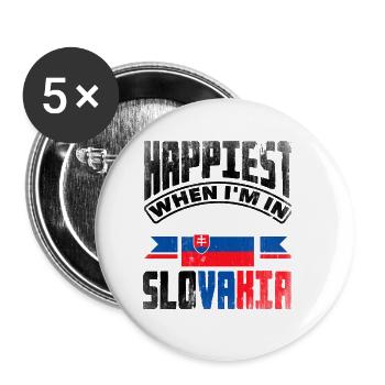 Slowakische Slowakei Slowakische Flagge Zitat - Buttons klein 25 mm (5er Pack) - Weiß - Vorne