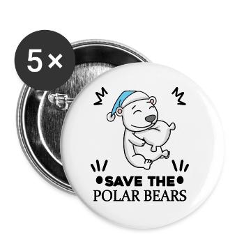 Ours polaire Ours polaire Dictons sur le changement climatique - Lot de 5 petits badges (25 mm) - blanc - Devant