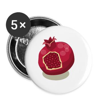 Granatapfel - Buttons klein 25 mm (5er Pack) - Weiß - Vorne