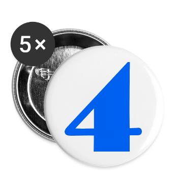 4,4 JAHRE,4. GEBURTSTAG,4 JAHRE JUBILÄUM - Buttons klein 25 mm (5er Pack) - Weiß - Vorne