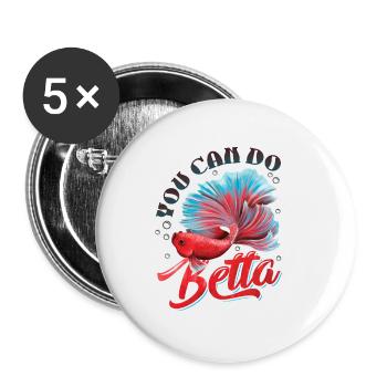 Haltung Von Betta-fischen - Buttons klein 25 mm (5er Pack) - Weiß - Vorne