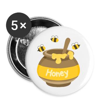 Honey - Buttons small 1''/25 mm (5-pack) - white - Front