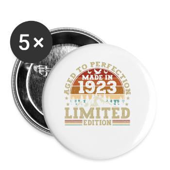Voitures classiques construites en 1923 - Lot de 5 petits badges (25 mm) - blanc - Devant