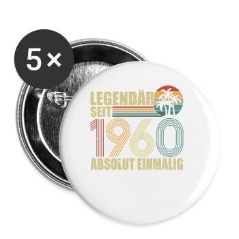 63. Geburtstag oldtimer 1960 - Buttons klein 25 mm (5er Pack) - Weiß - Vorne