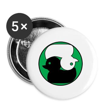Green Duck Japan Zen - Lot de 5 petits badges (25 mm) - blanc - Devant
