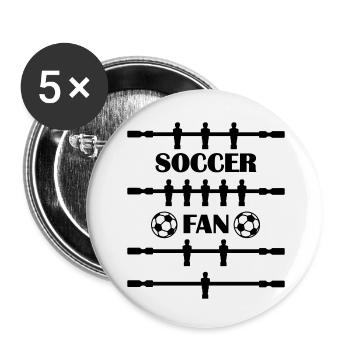 SOCCER FAN Tischfußball - Buttons klein 25 mm (5er Pack) - Weiß - Vorne