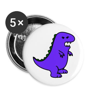 angry dino - Buttons klein 25 mm (5er Pack) - Weiß - Vorne