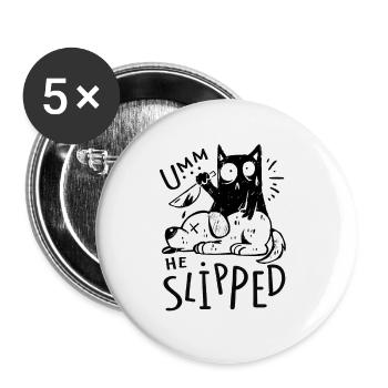 dog killing cats - Buttons small 1''/25 mm (5-pack) - white - Front