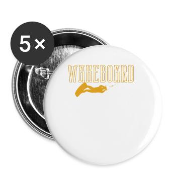 Wakeboard ist meine Freundin lustig Wakeboarding - Buttons klein 25 mm (5er Pack) - Weiß - Vorne
