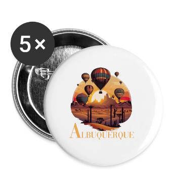 Albuquerque Ballon New Mexico Heißluftballon - Buttons klein 25 mm (5er Pack) - Weiß - Vorne