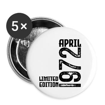 Cadeau Avril 1972. Anniversaire avril 1972. April. - Lot de 5 petits badges (25 mm) - blanc - Devant