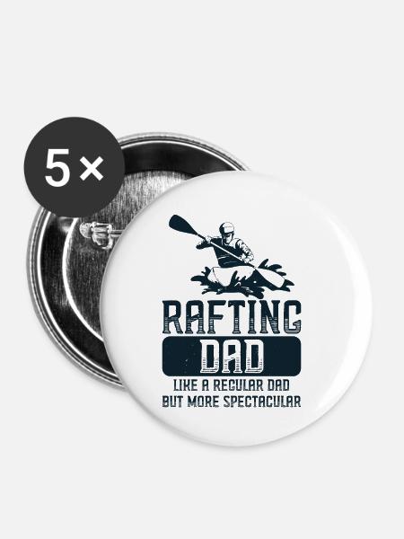 Fluss Rafting - Buttons klein 25 mm (5er Pack) - Weiß