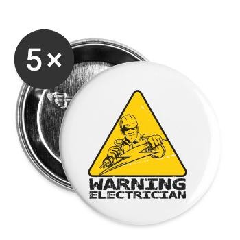 Lustige Elektriker Sprüche I Eliktriker - Buttons klein 25 mm (5er Pack) - Weiß - Vorne