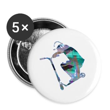 Stuntscooter,Trickscooter,tricks,stunt,e-scooter, - Buttons klein 25 mm (5er Pack) - Weiß - Vorne