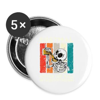 Erstmal Hopfen und Malz Wiederfinden Skelett Bier - Buttons klein 25 mm (5er Pack) - Weiß - Vorne