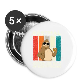 Erstmal Hopfen und Malz Wiederfinden Faultier Bier - Buttons klein 25 mm (5er Pack) - Weiß - Vorne
