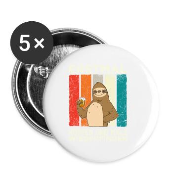 Erstmal Hopfen und Malz Wiederfinden Faultier Bier - Buttons klein 25 mm (5er Pack) - Weiß - Vorne