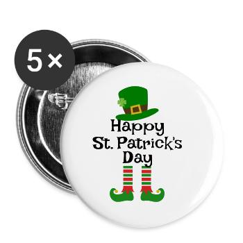 St Patricks Day Accessories Ireland Shamrock Decoration - Buttons small 1''/25 mm (5-pack) - white - Front