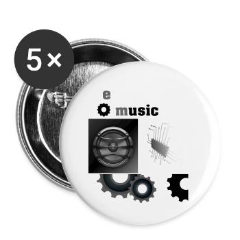 Musique électronique - Chemise - Cadeau - Lot de 5 petits badges (25 mm) - blanc - Devant