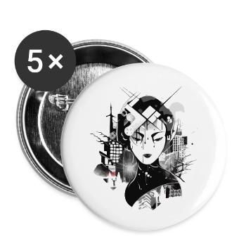 Die Geisha - Buttons klein 25 mm (5er Pack) - Weiß - Vorne