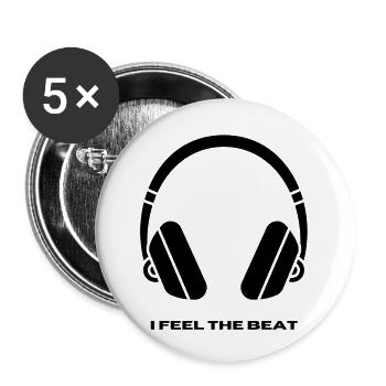 I FEEL THE BEAT - Buttons small 1''/25 mm (5-pack) - white - Front