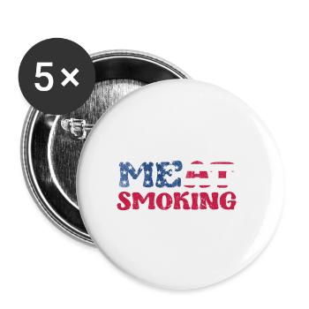 This Is My Meat Smoking Shirt Lustig BBQ Smoker - Buttons klein 25 mm (5er Pack) - Weiß - Vorne