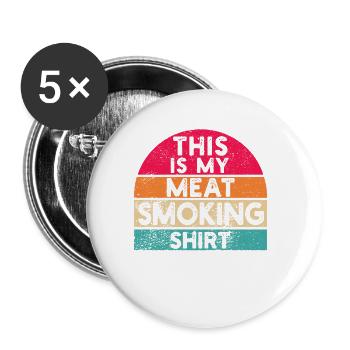 This Is My Meat Smoking Shirt Funny BBQ Smoker - Buttons small 1''/25 mm (5-pack) - white - Front