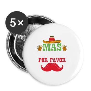 Mas Cervezas Por Favor Cinco De Mayo Party - Buttons klein 25 mm (5er Pack) - Weiß - Vorne