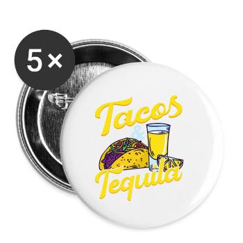 Tacos & Tequila Party Cinco De Mayo - Buttons klein 25 mm (5er Pack) - Weiß - Vorne